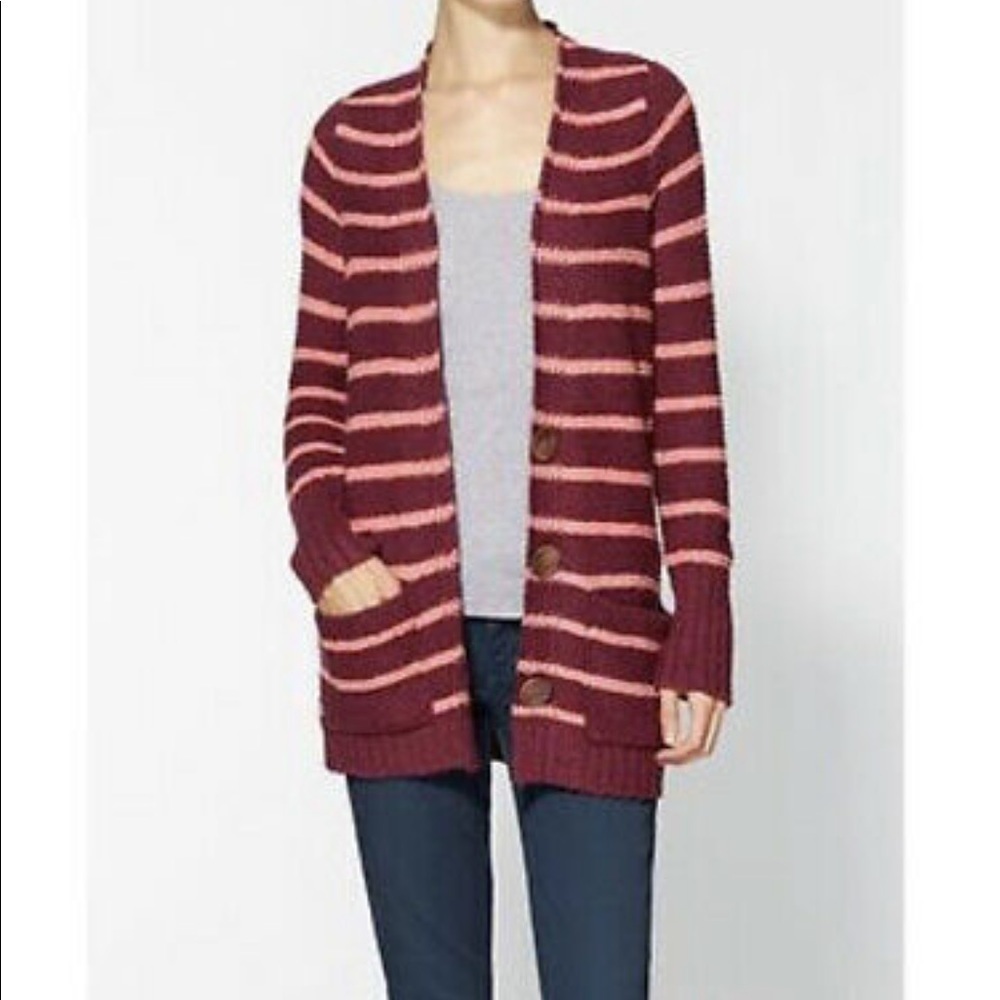 𝅺Free People Beach Striped long Cardigan Pockets M